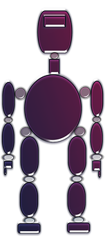 Purple Abstract Robot Design PNG with transparent background