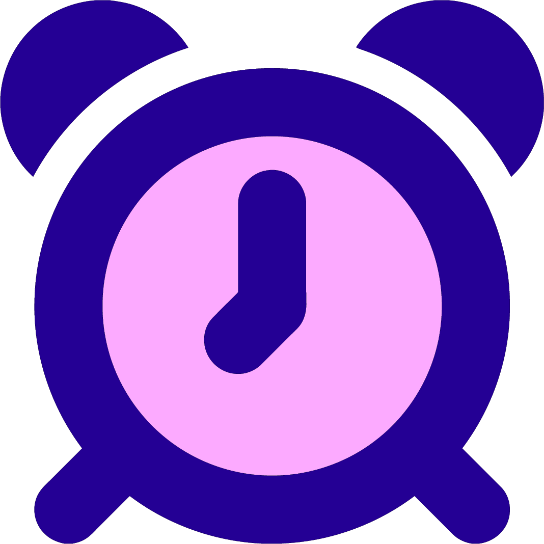 Purple Alarm Clock Icon