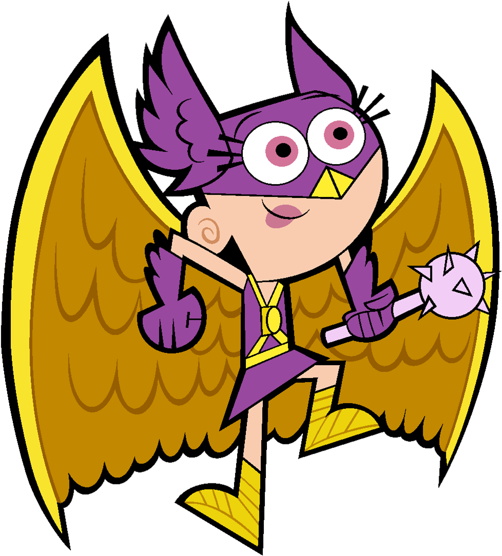 Purple Bird Superhero Cartoon Character