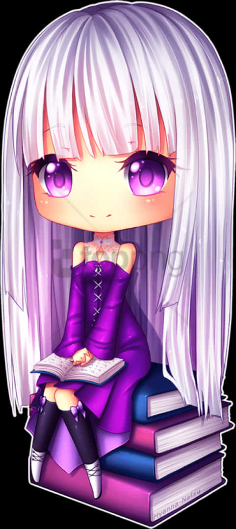 Purple_ Bookworm_ Anime_ Girl