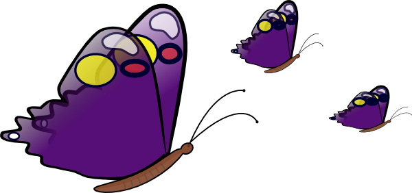 Purple Butterflies Cartoon PNG with transparent background