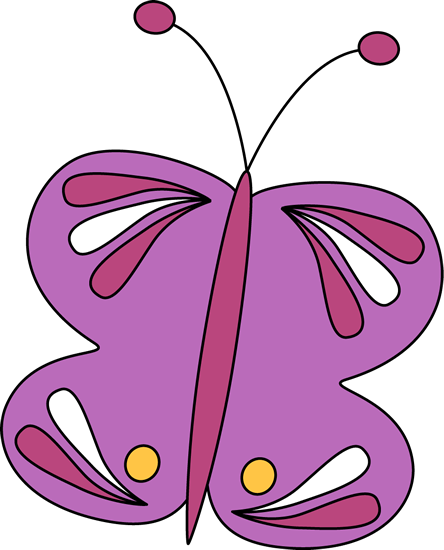 Purple Butterfly Cartoon Illustration