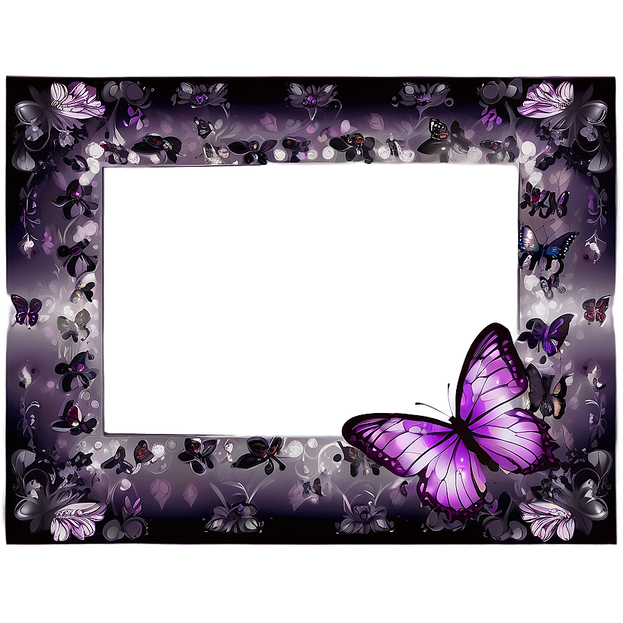 Purple Butterfly Frame Border Png 06262024