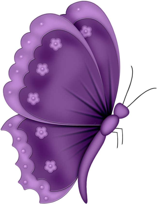 Purple Butterfly Illustration PNG with transparent background