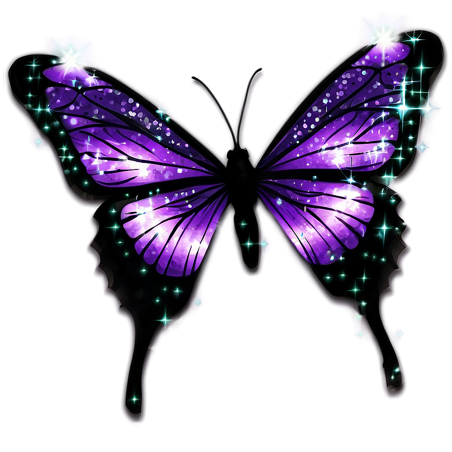 Purple Butterfly With Sparkles Png 05232024