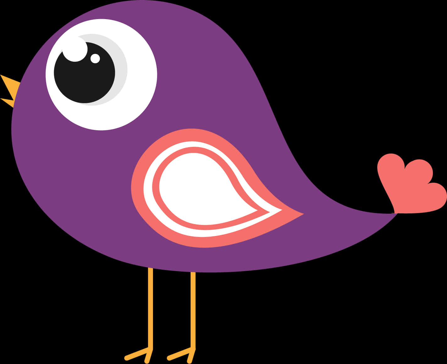 Purple Cartoon Bird Illustration