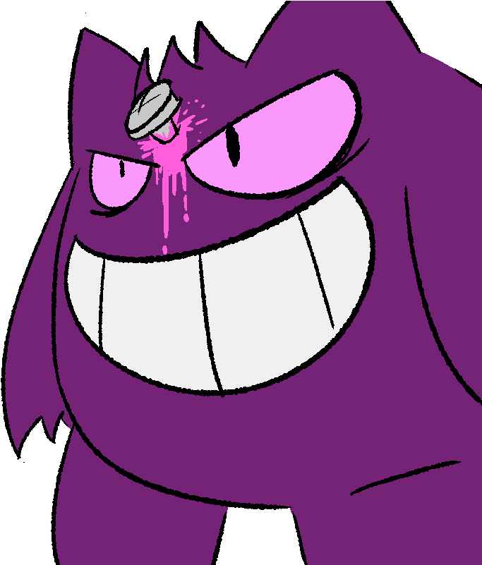 Purple Cartoon Character Smiling