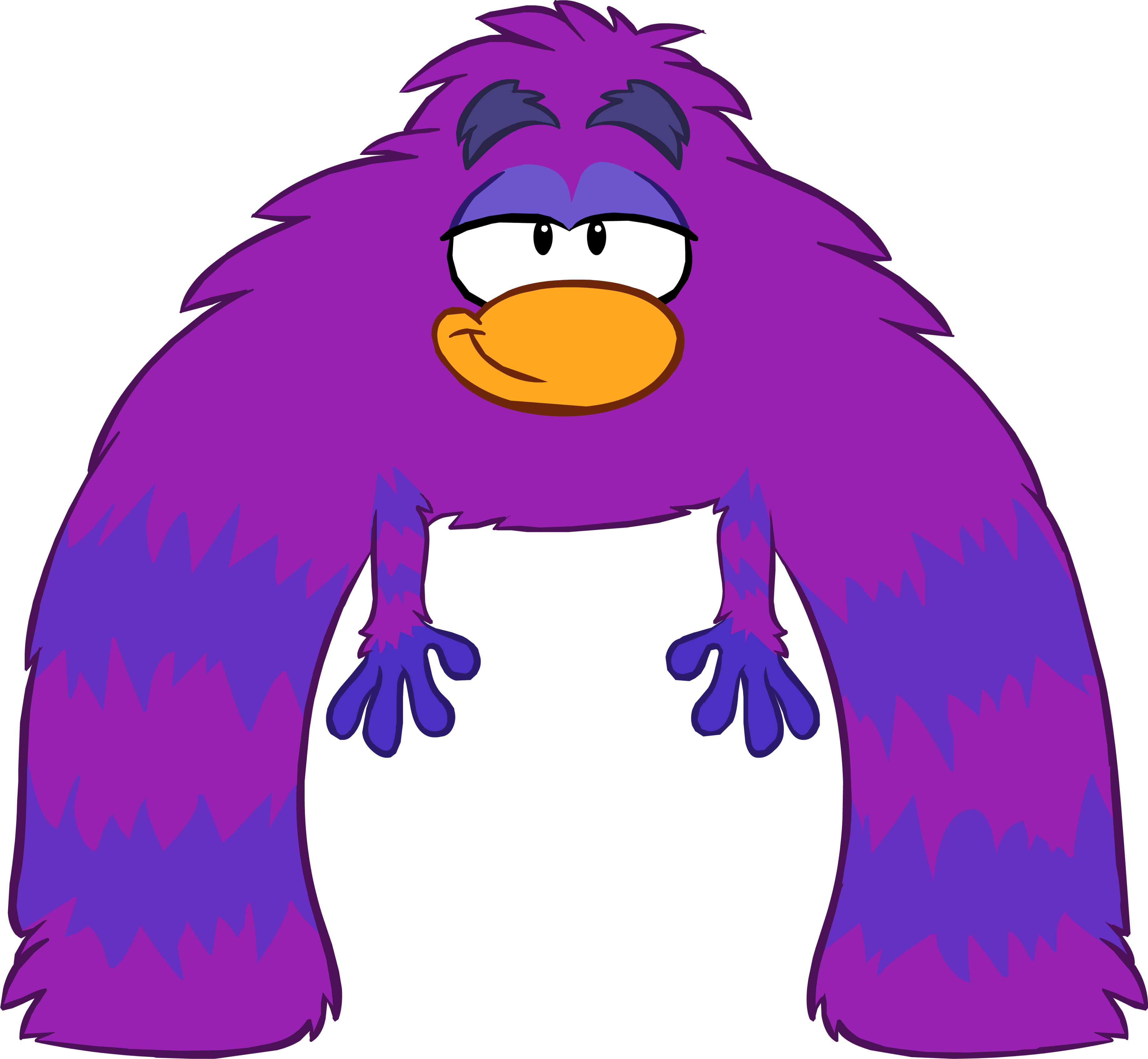 Purple Cartoon Monster Character