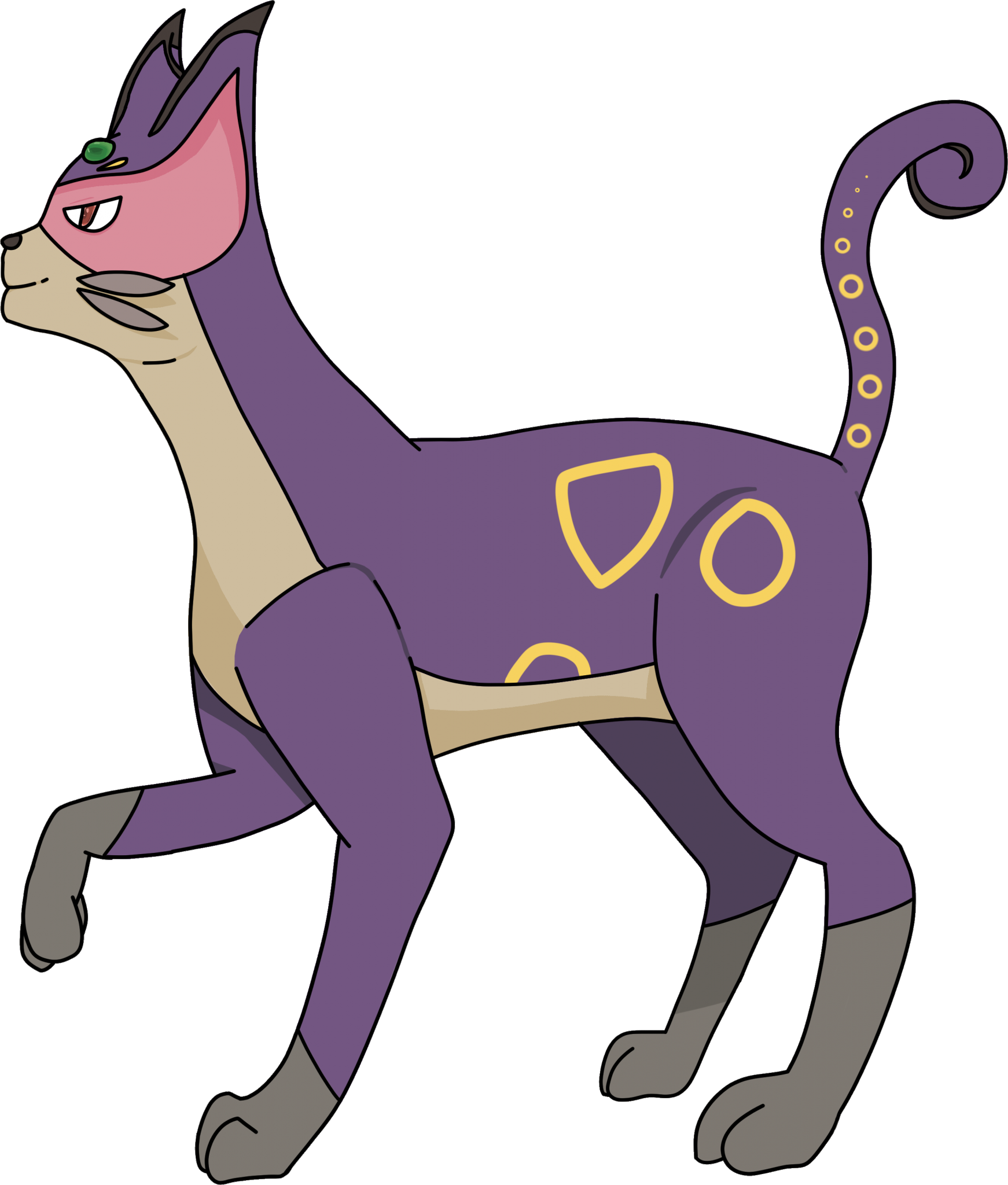 Purple Cat Creature Illustration