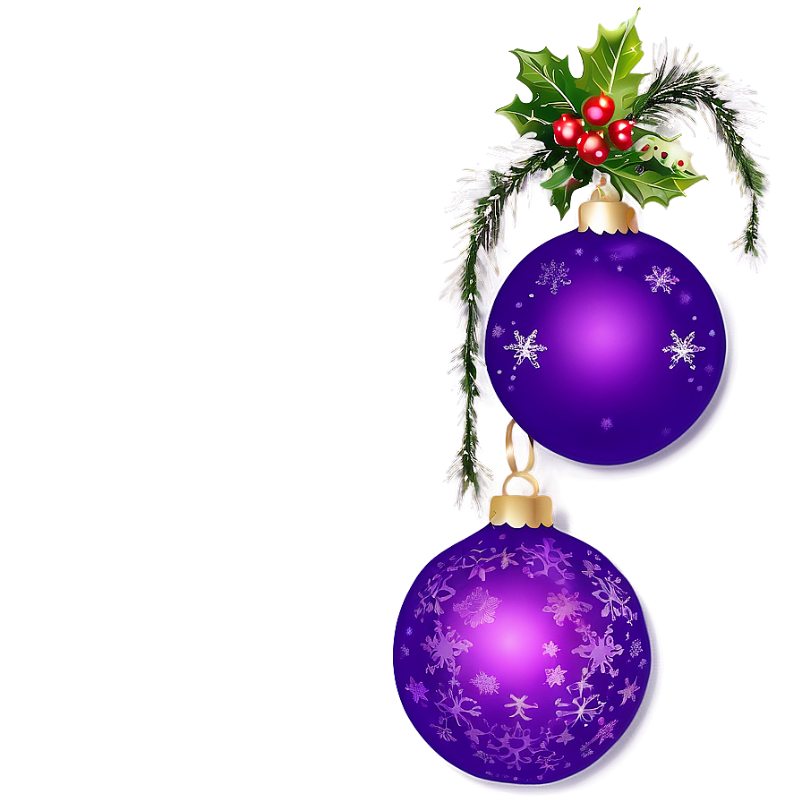 Purple Christmas Ornaments Png 35