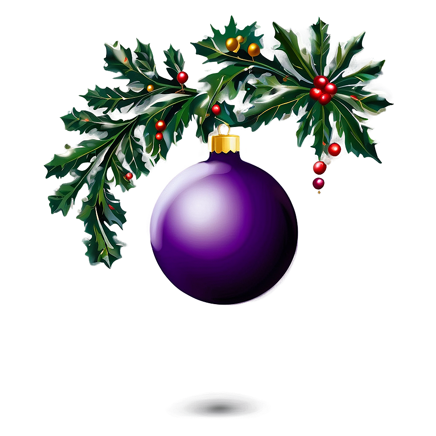 Purple Christmas Ornaments Png 70