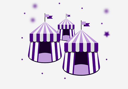 Purple Circus Tents Illustration