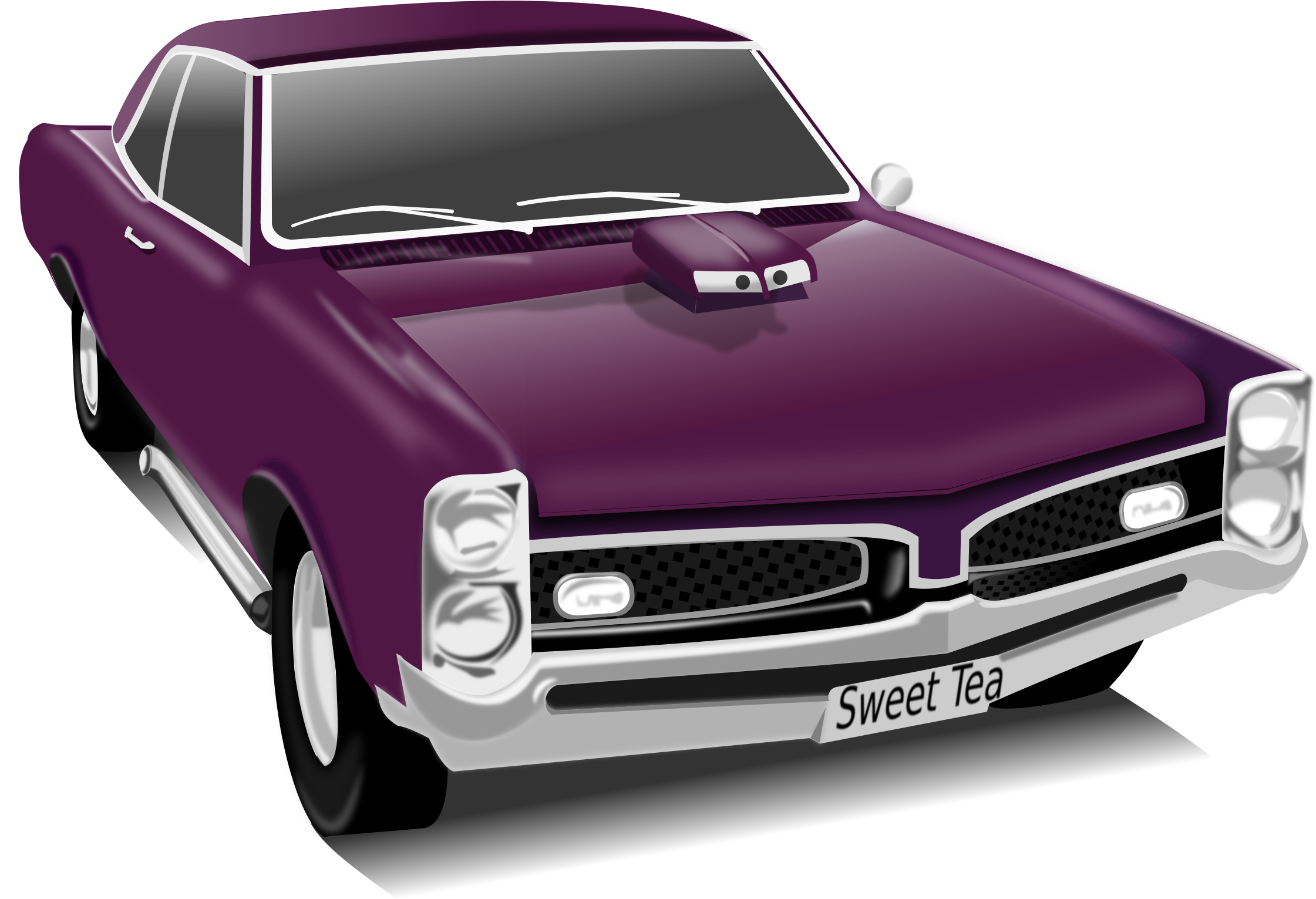 Purple Classic Muscle Car Illustration