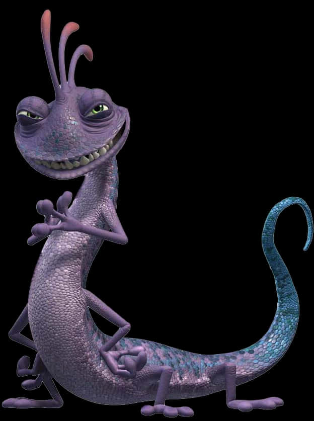 Purple Creature Smiling Transparent Background PNG with transparent background