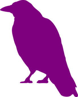 Purple Crow Silhouette PNG with transparent background