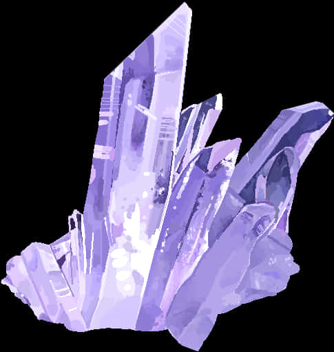 Purple Crystal Cluster Illustration PNG with transparent background