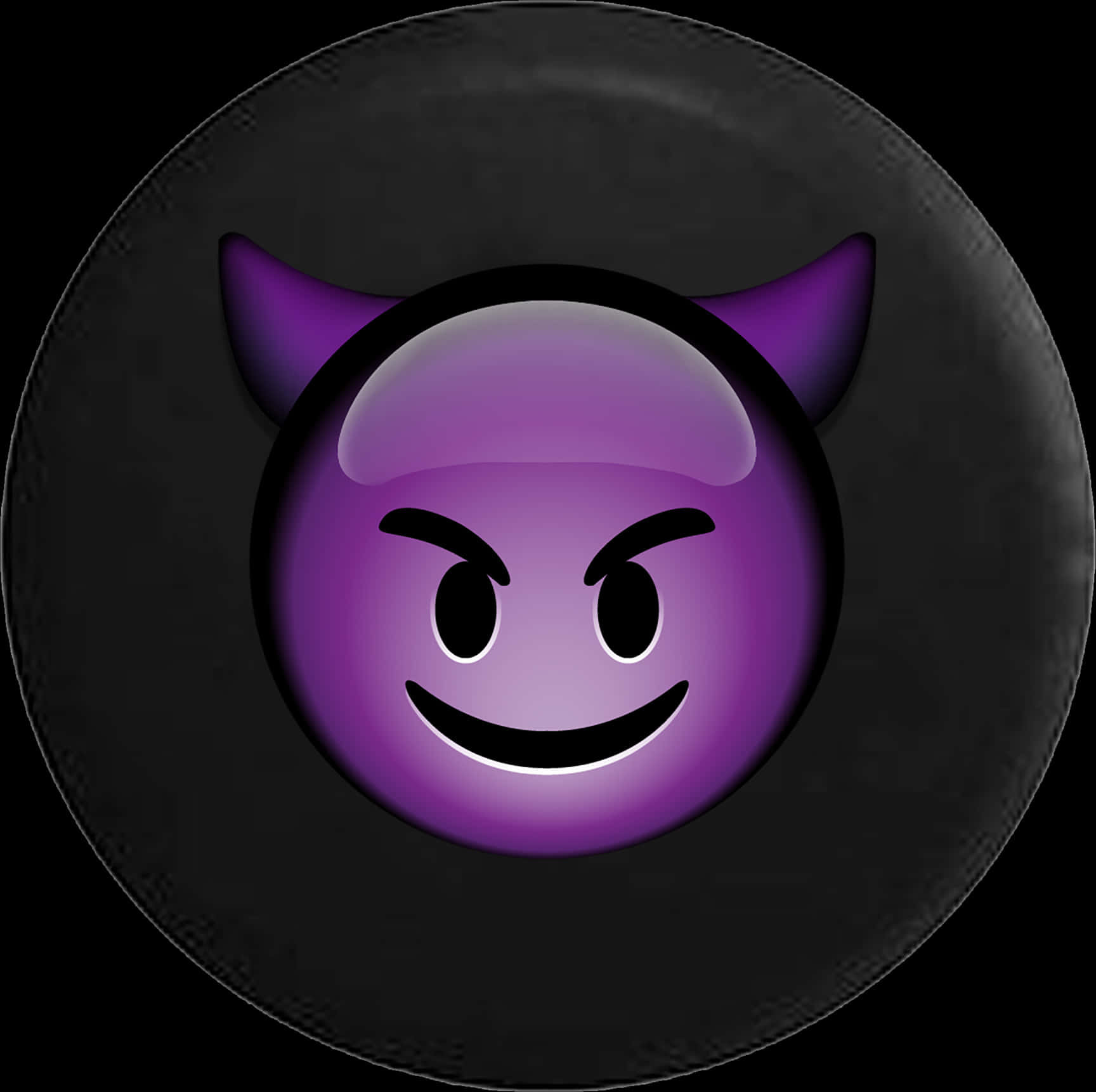 Purple Devil Emoji Button PNG image with a transparent background, free high-resolution download