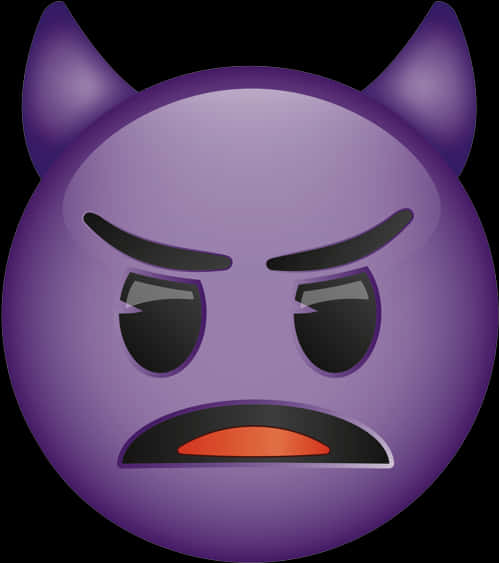 Purple Devil Emoji Expression PNG image with a transparent background, free high-resolution download