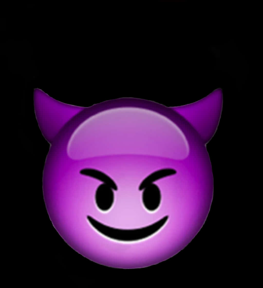 Purple Devil Emoji Smiling Face PNG with transparent background
