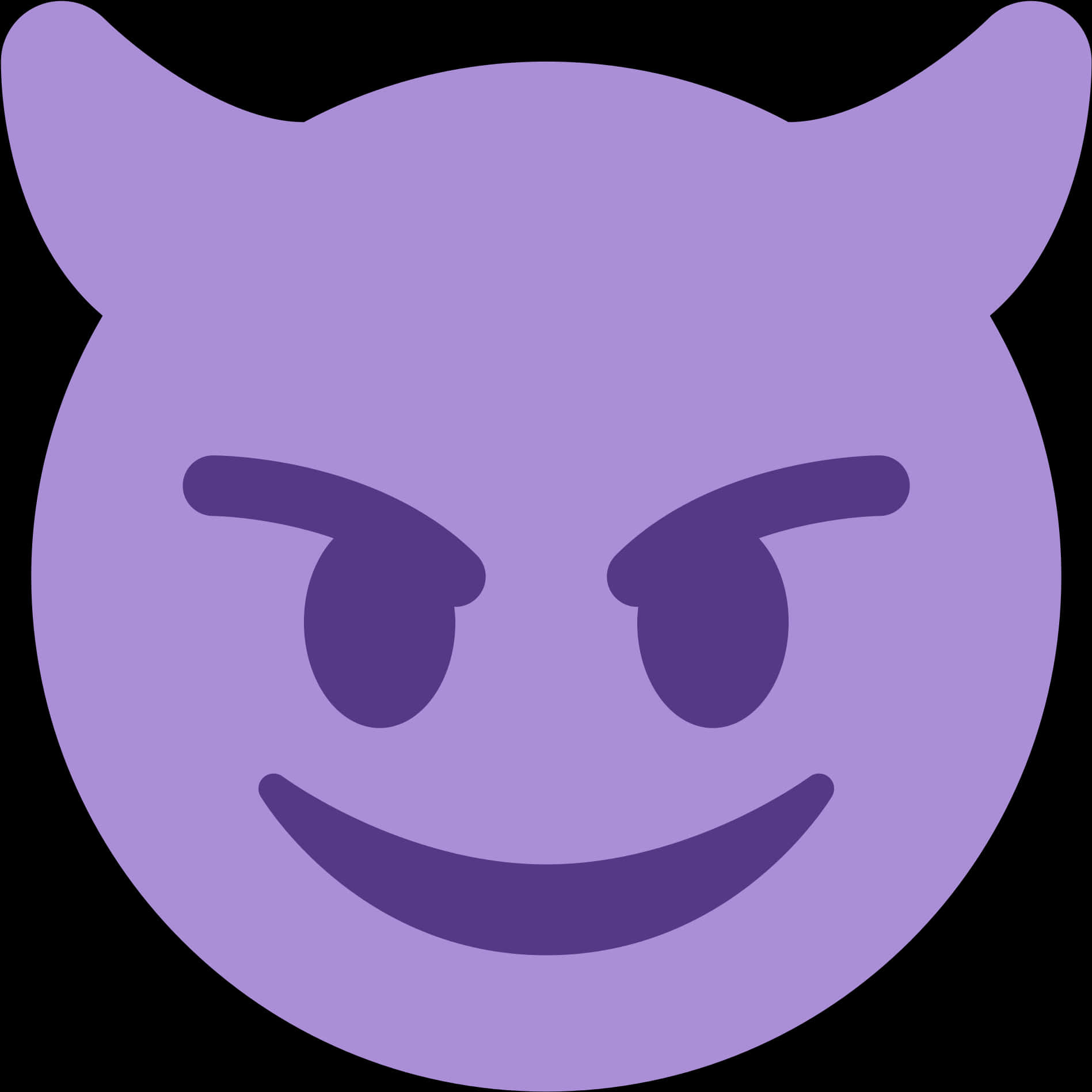 Purple Devil Emoji Smirk 1897x1897 PNG image with a transparent background, free high-resolution download
