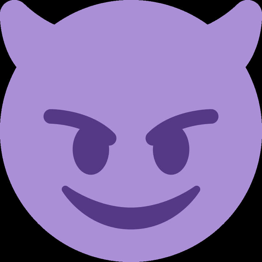 Purple Devil Emoji Smirk PNG with transparent background