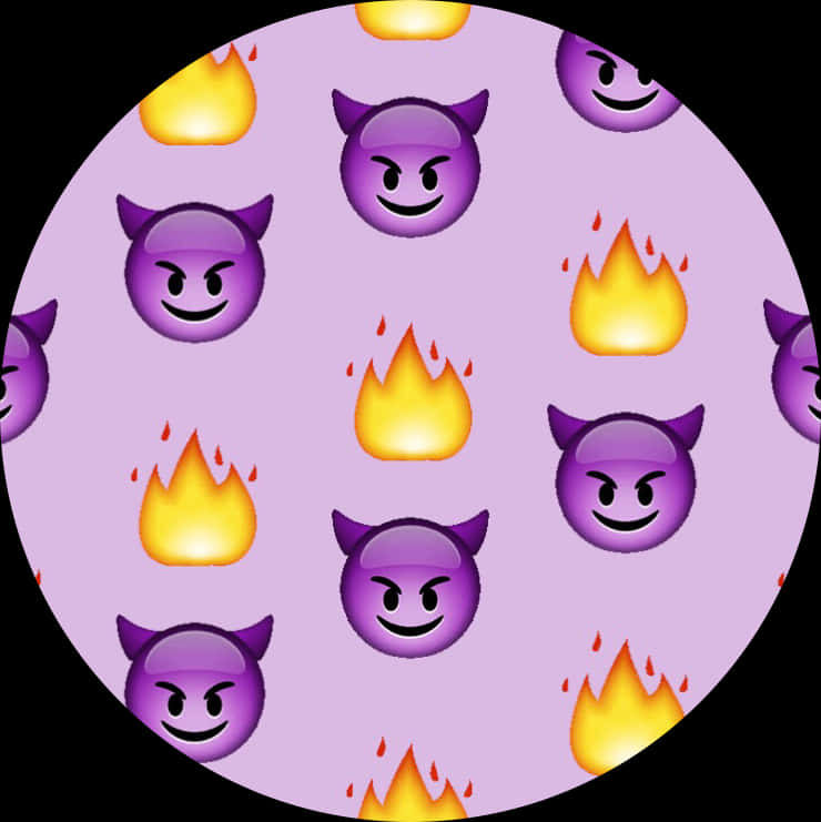 Purple Deviland Flame Pattern PNG with transparent background