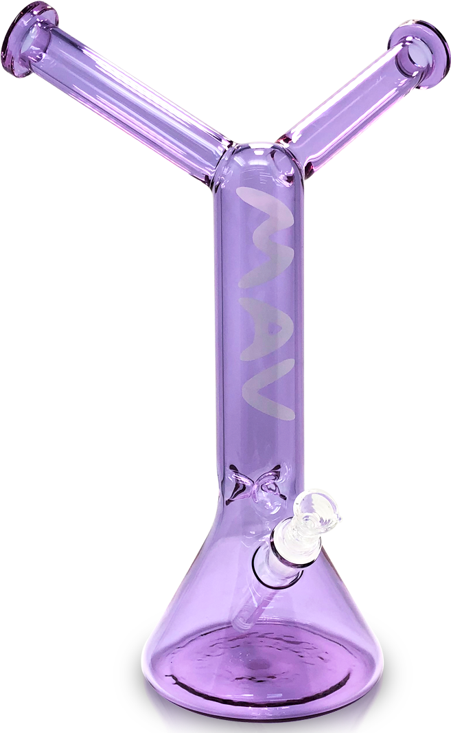 Purple Double Neck Glass Bong