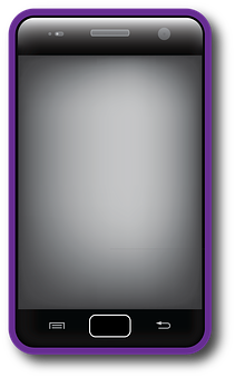 Purple Edged Smartphone Graphic PNG with transparent background