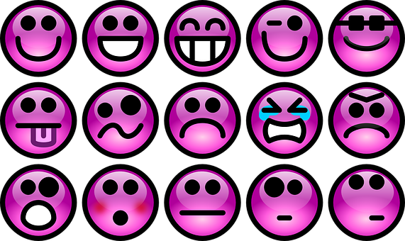 Purple Emoticons Variety PNG with transparent background