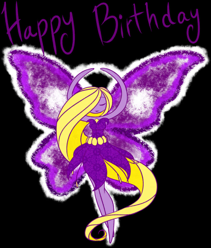 Purple Fairy Happy Birthday Greeting