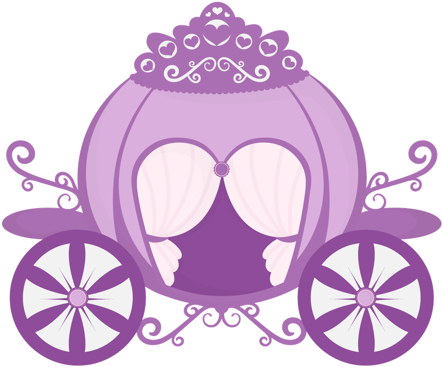 Purple Fairytale Carriage Illustration