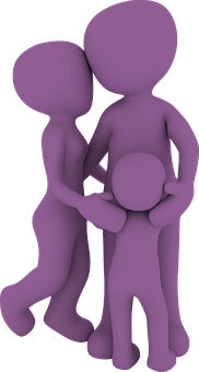 Purple Family Figurines PNG with transparent background