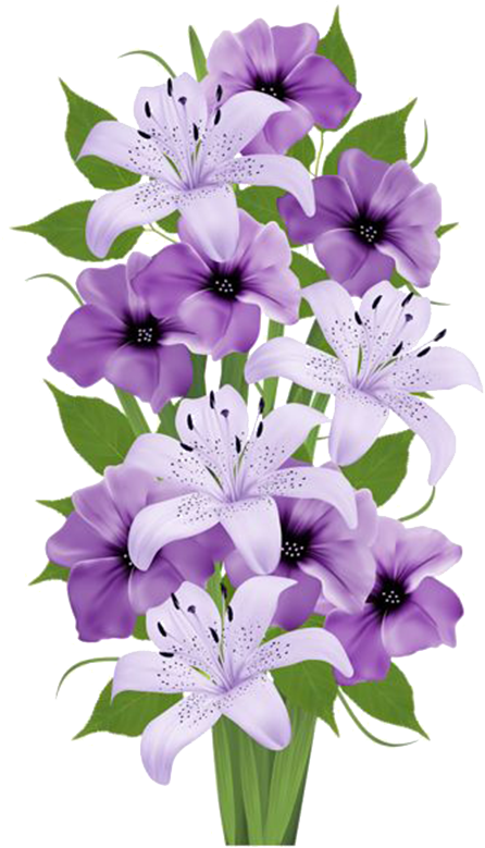 Purple Floral Arrangement.png PNG with transparent background