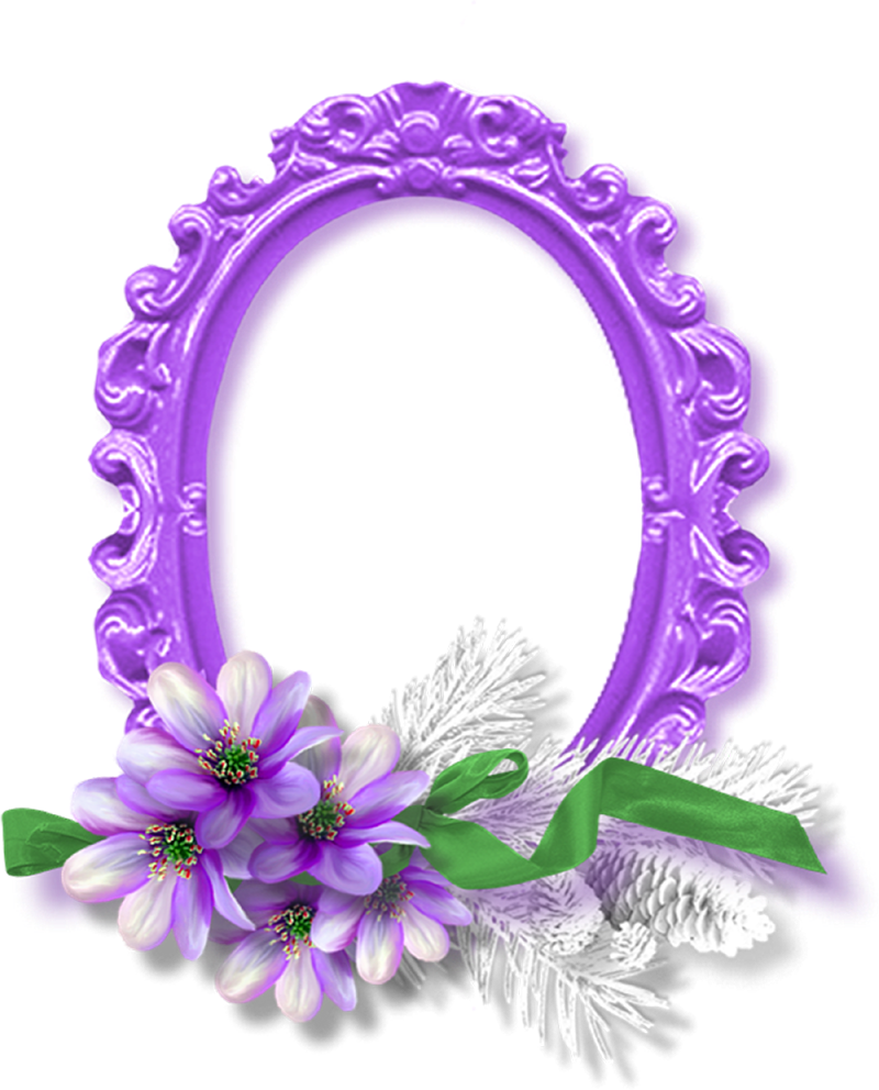 Purple Oval Flower Frame Png - Purple Flower Frame Png, Transparent Png PNG with transparent background