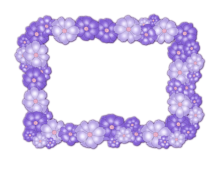Purple Floral Frame Design PNG with transparent background