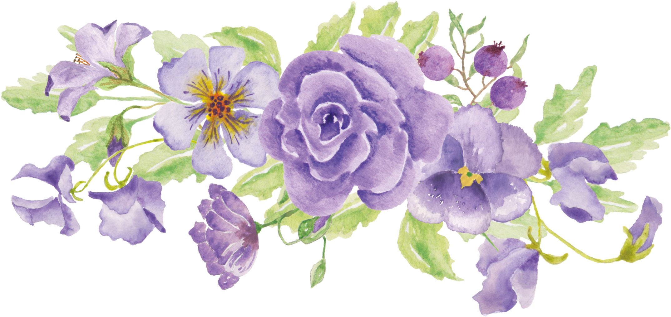 Floral Design Illustration Image Portable Network Graphics - Watercolor Transparent Purple Flower, HD Png Download PNG with transparent background