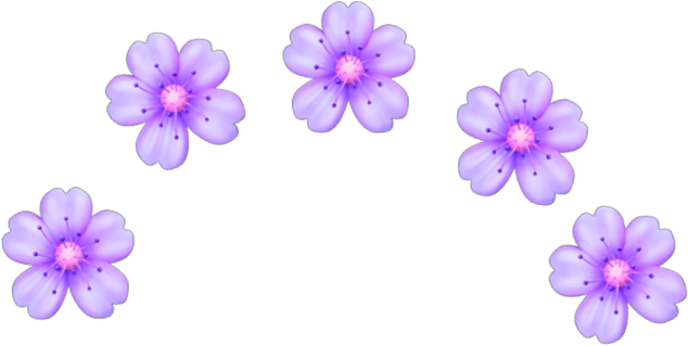 #flower #emoji #purple #cute #flowercrown #emojicrown - Purple Flower Emoji, HD Png Download PNG with transparent background