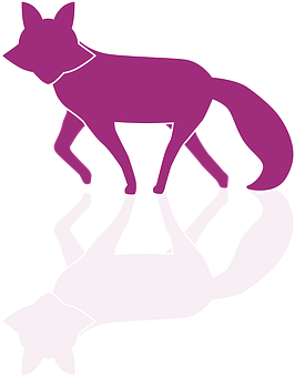 Purple Fox Silhouette Graphic PNG with transparent background