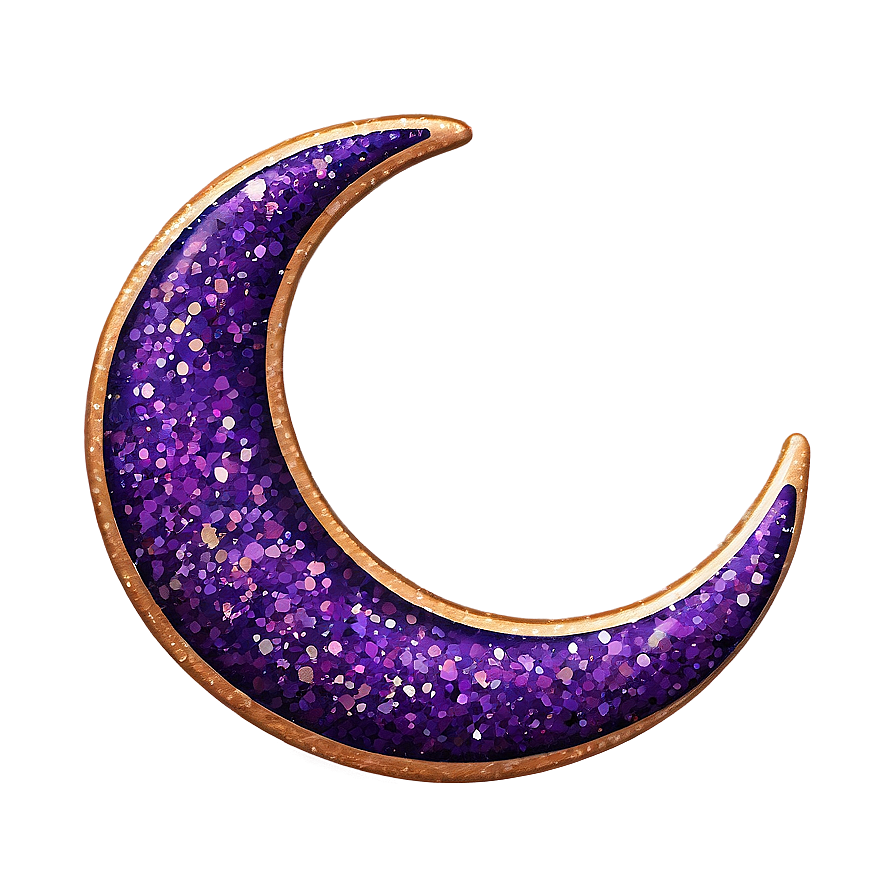 Purple Glitter Crescent Png 77