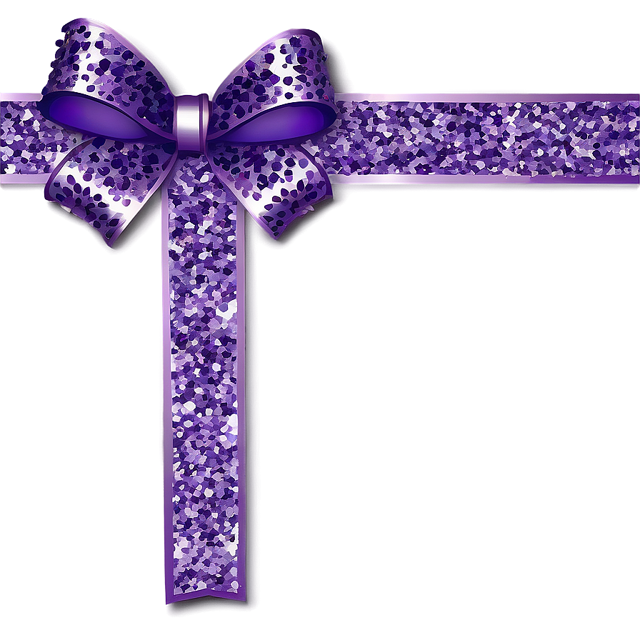 Purple Glitter Gift Bow Png 06132024