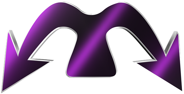 Purple Gradient Direction Arrows PNG with transparent background