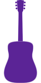 Purple Guitar Silhouette PNG with transparent background