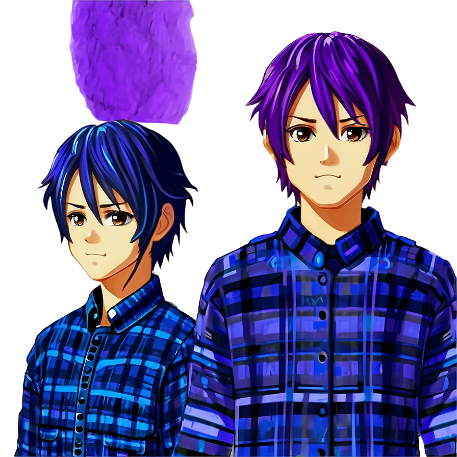 Purple Hair Anime Boy Png Qwo