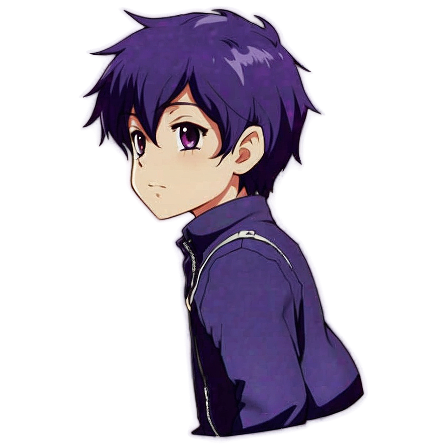 Purple Hair Anime Boy Png Wpw