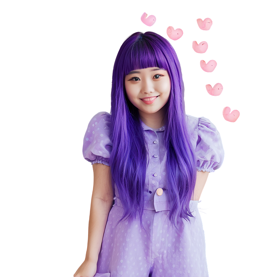 Purple Hair Kawaii Character Png Amg