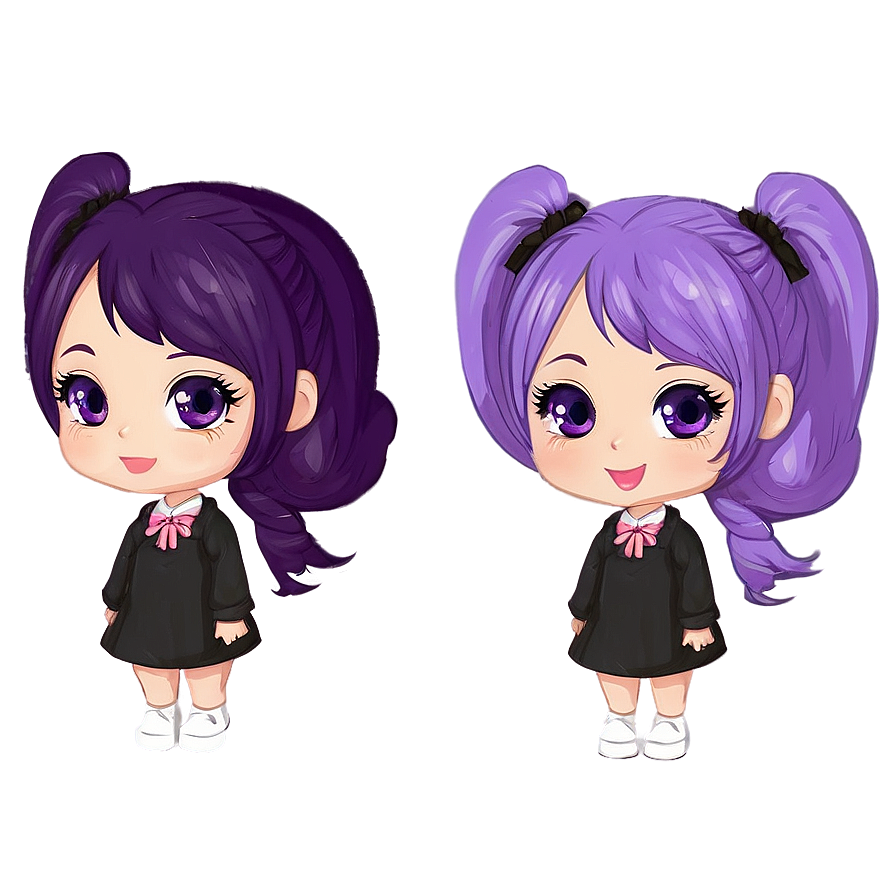 Purple Hair Kawaii Character Png Byn75