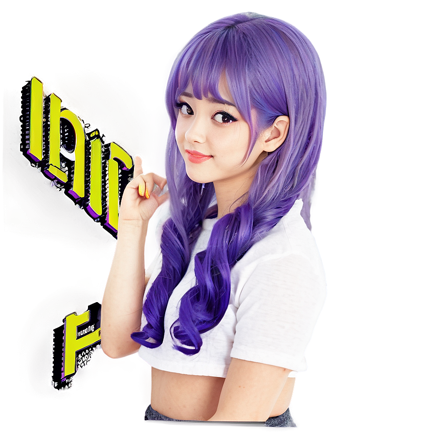 Purple Hair Manga Heroine Png Rup78