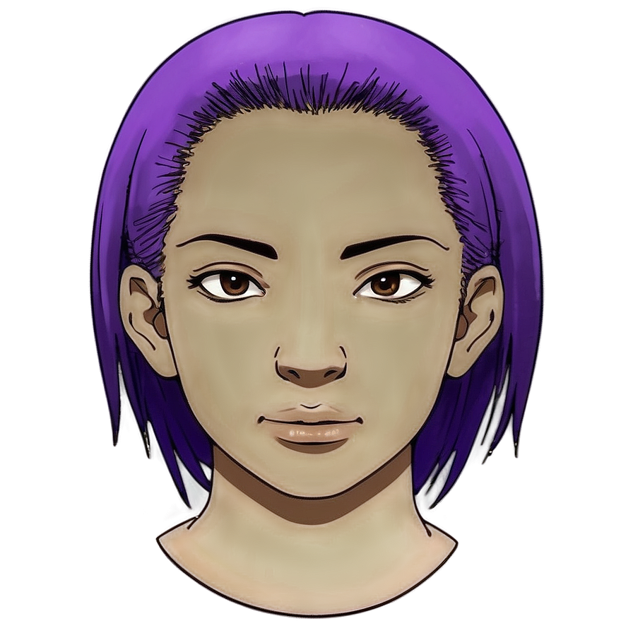 Purple Hair Manga Heroine Png Sxd