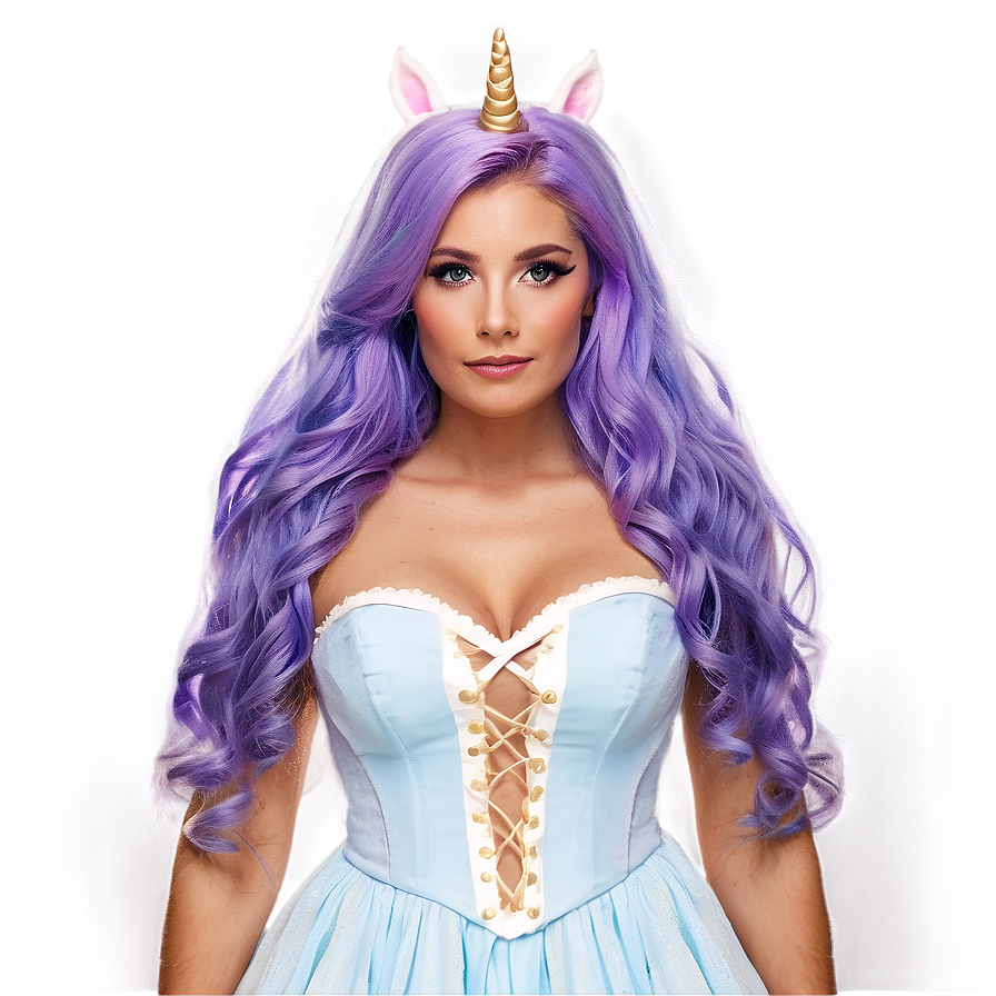 Purple Hair Unicorn Princess Png Hib13