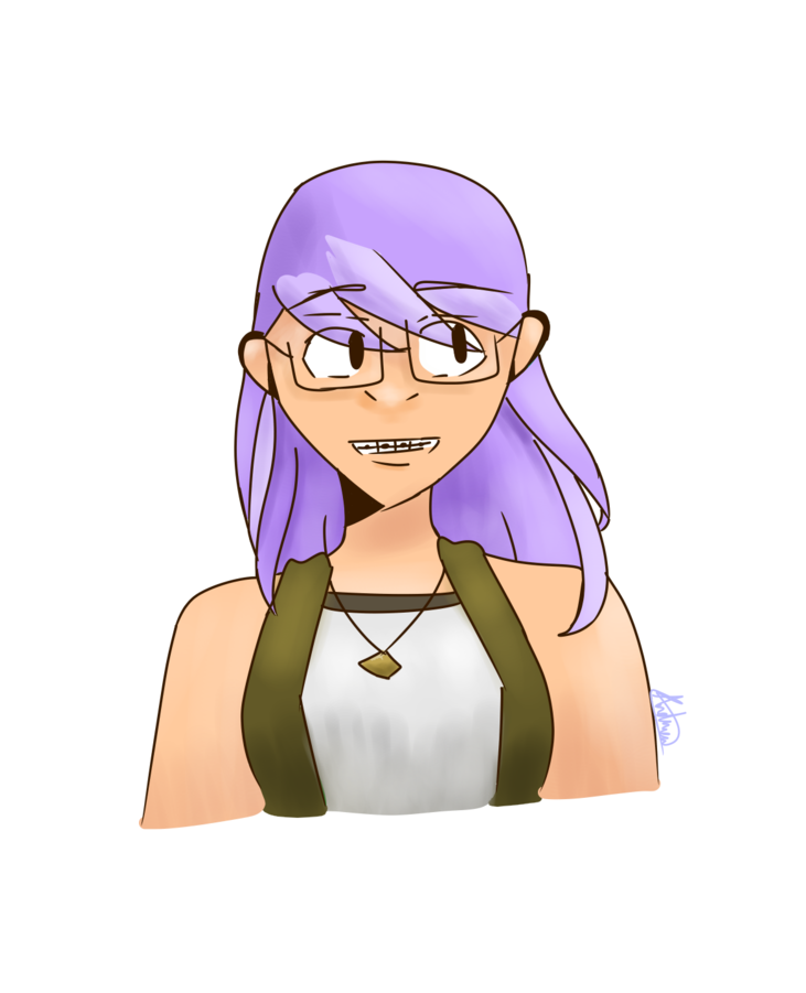 Purple Haired Anime Style Avatar